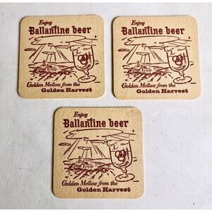 Vintage 1961 Ballantine Beer Coasters Old Grey Mare Sing Along Golden Harvest